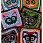 Cat Face Granny Square Crochet Pattern