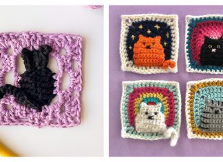 Cat Square Free Crochet Pattern
