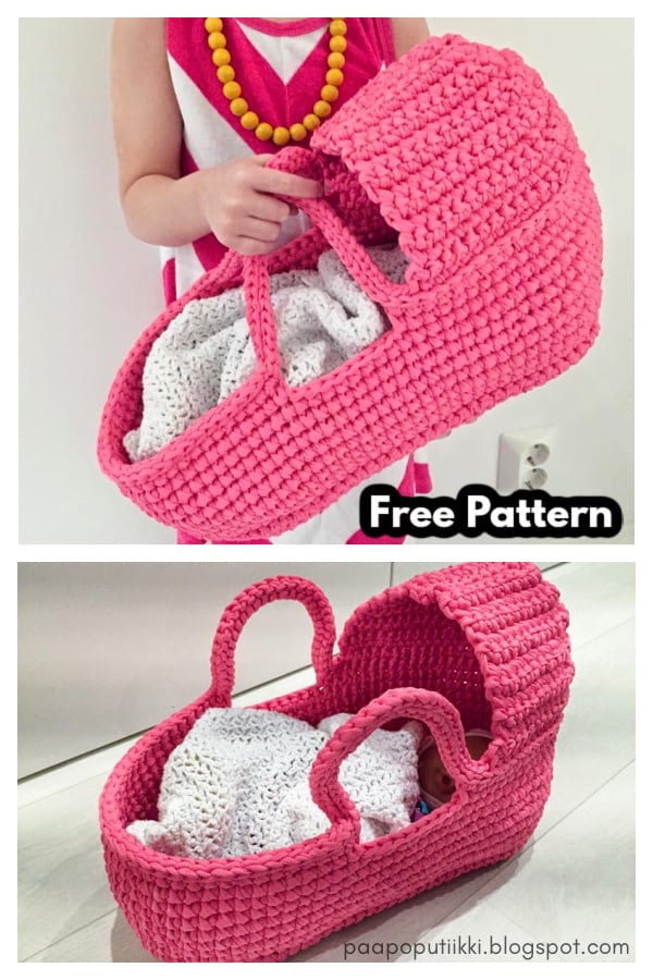 Doll's Carry Basket Free Crochet Pattern