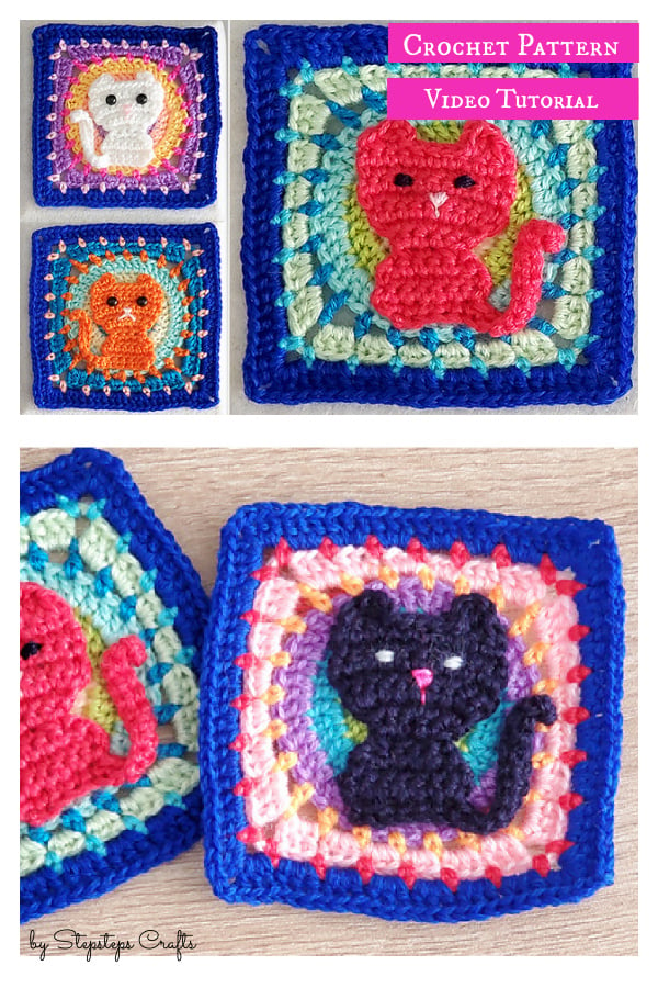Fantastic Cat Square Crochet Pattern and Video Tutorial
