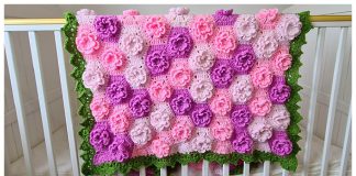 Flower Baby Blanket Free Crochet Pattern and Video Tutorial