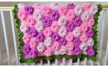 Flower Baby Blanket Free Crochet Pattern and Video Tutorial