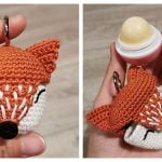 Fox Lip Balm Keychain Free Crochet Pattern