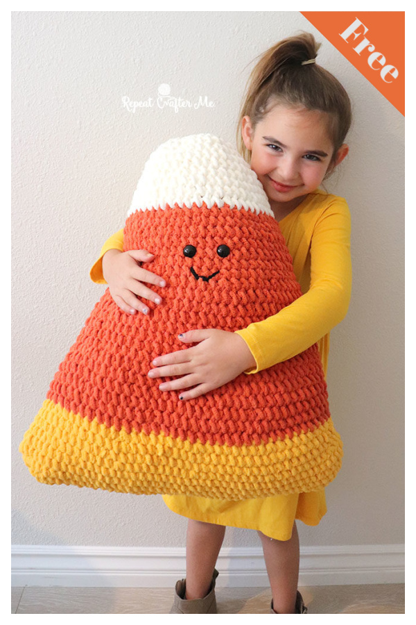 Giant Candy Corn Pillow Free Crochet Pattern