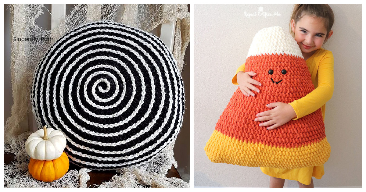Halloween Hypnotic Pillow Free Crochet Pattern