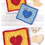 Heart Granny Square Free Crochet Pattern