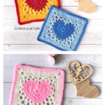 Heart Granny Square Free Crochet Pattern and Video Tutorial