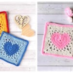 Heart Granny Square Free Crochet Pattern and Video Tutorial