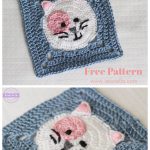 Kitty Cat Granny Square Free Crochet Pattern