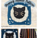 Moonlight Cat Granny Square Crochet Pattern