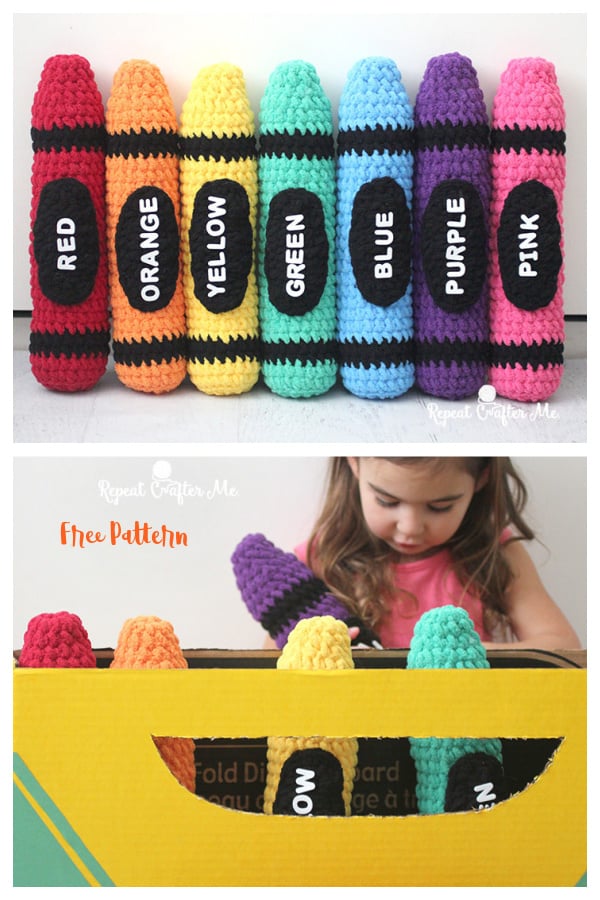 Scrap Crayon and Pencil Amigrumi Free Crochet Pattern