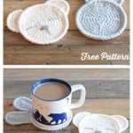 The Sleepy Bunny and Bear Coasters Free Crochet Pattern