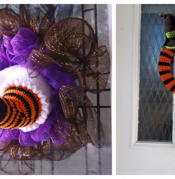 Witch Halloween Wreath Free Crochet Pattern