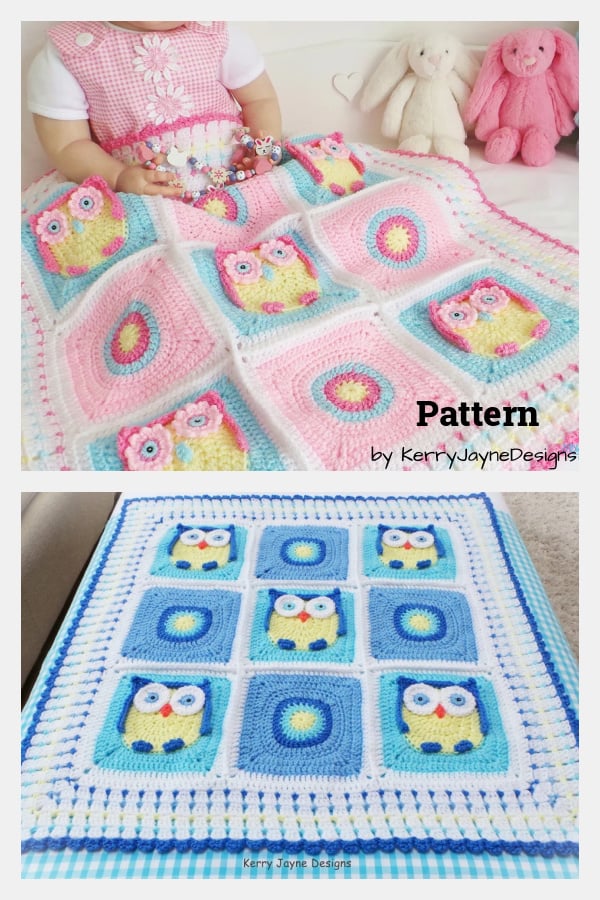 Baby Owl Blanket Crochet Pattern