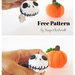 Halloween Jack Skellington Keychain Free Crochet Pattern