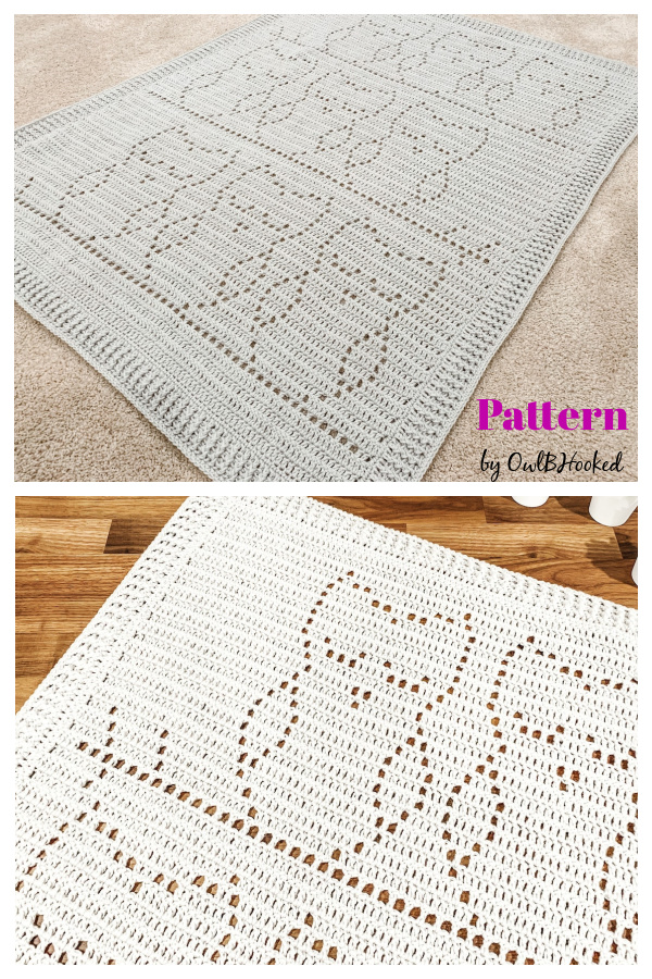 Owl Blanket Filet Crochet Pattern