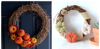 Pumpkin Fall Wreath Free Crochet Pattern