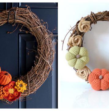 Pumpkin Fall Wreath Free Crochet Pattern