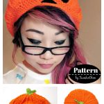 Pumpkin Jack-o-lantern Slouchy Beret Hat Crochet Pattern