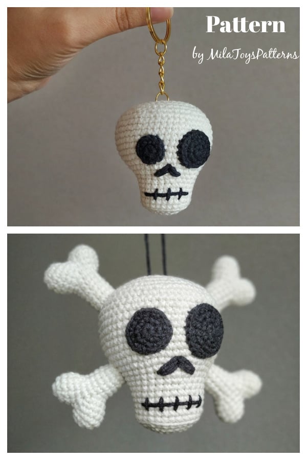 Skull Halloween Keychain Crochet Pattern
