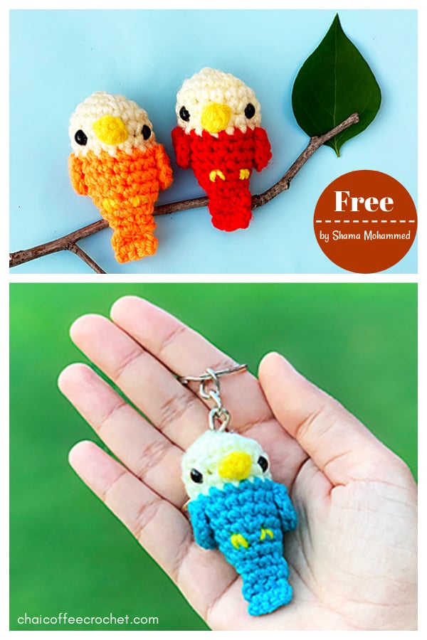 Small Bird Keychain and Bag Charm Free Crochet Pattern
