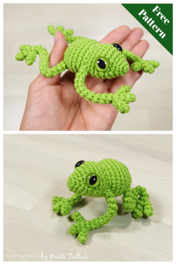 Tree frog Amigurumi free crochet pattern