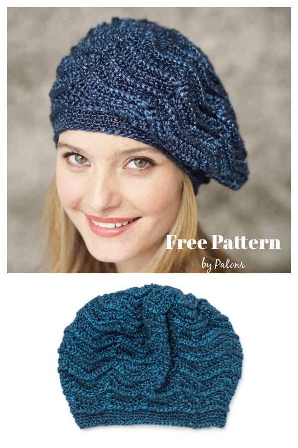 Wave Stitch Beret Free Crochet Pattern
