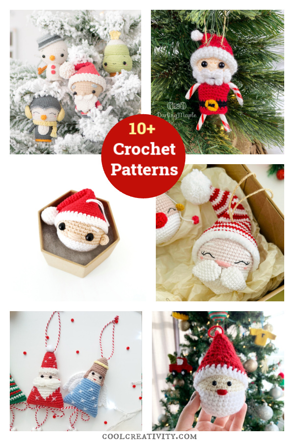 10+ Santa Christmas Ornament Crochet Patterns 