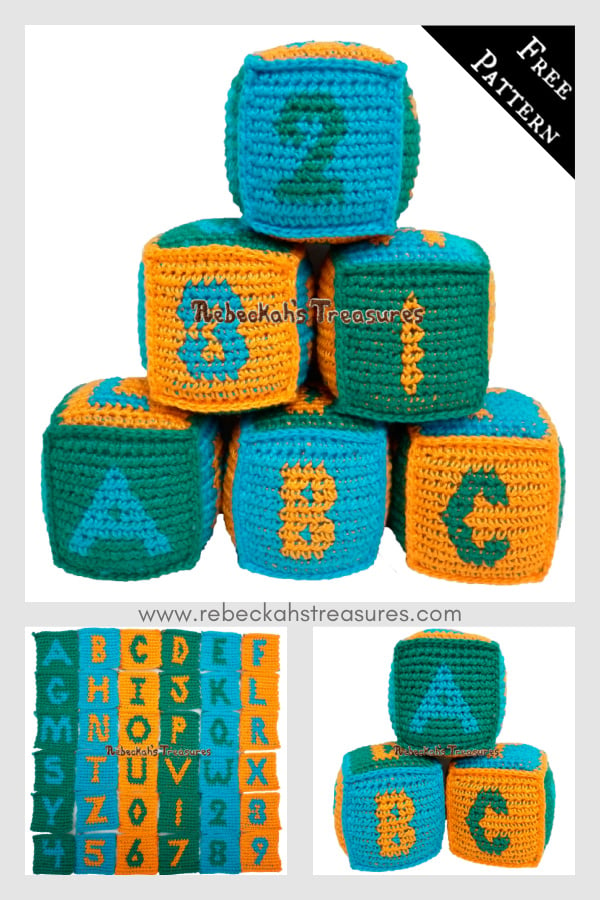 ABC Blocks Baby Educational Toy Free Crochet Pattern
