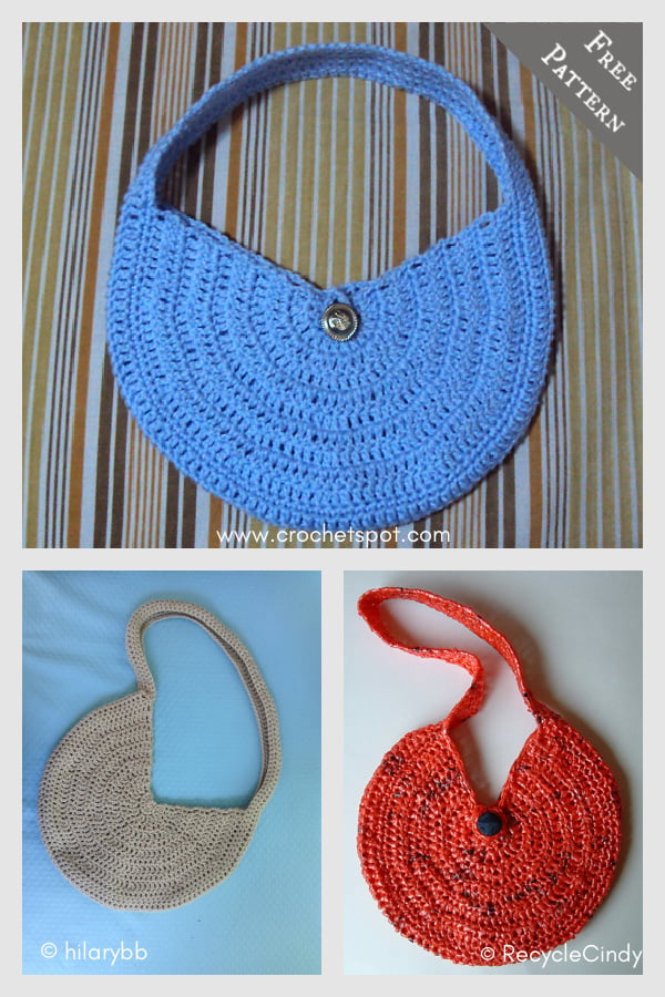 Circle Hobo Bag Free Crochet Pattern