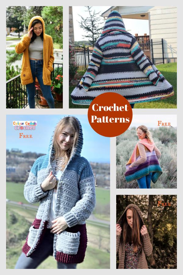Easy Hooded Cardigan Crochet Patterns 