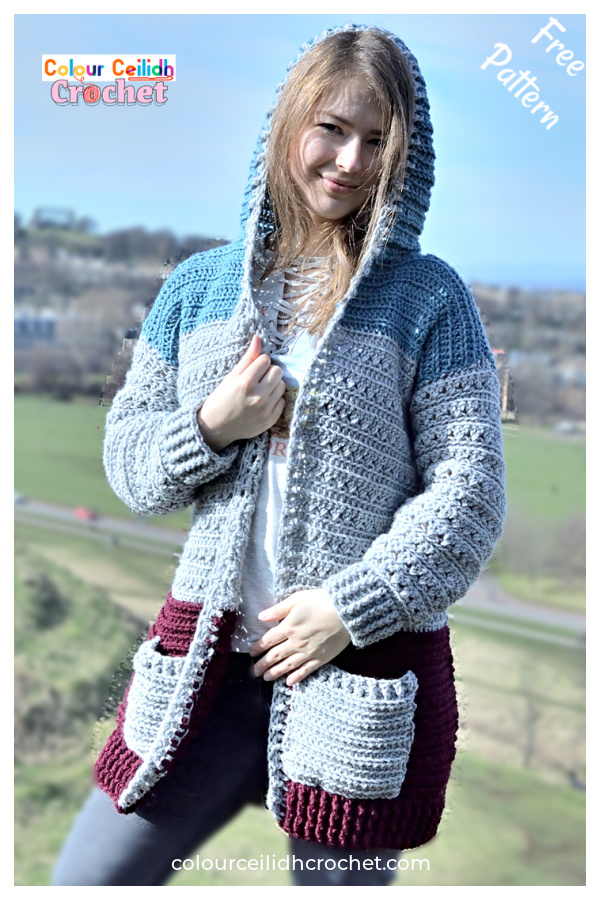 Easy Hooded Cardigan Free Crochet Pattern