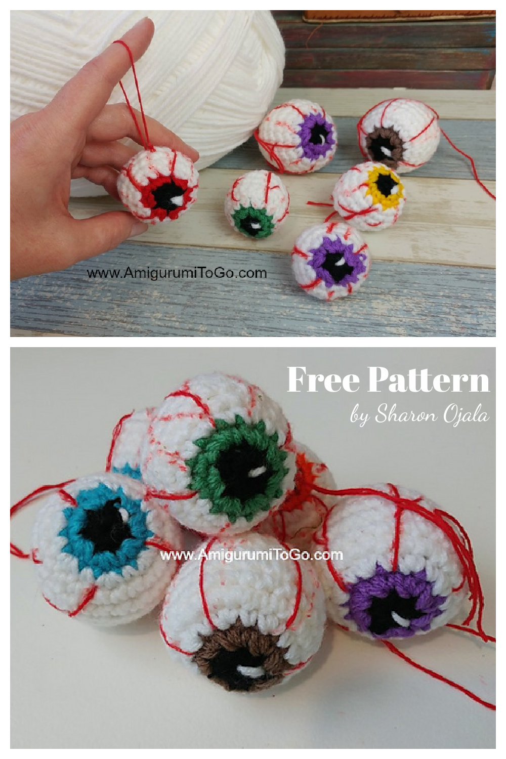 Eyeball Decoration Free Crochet Pattern