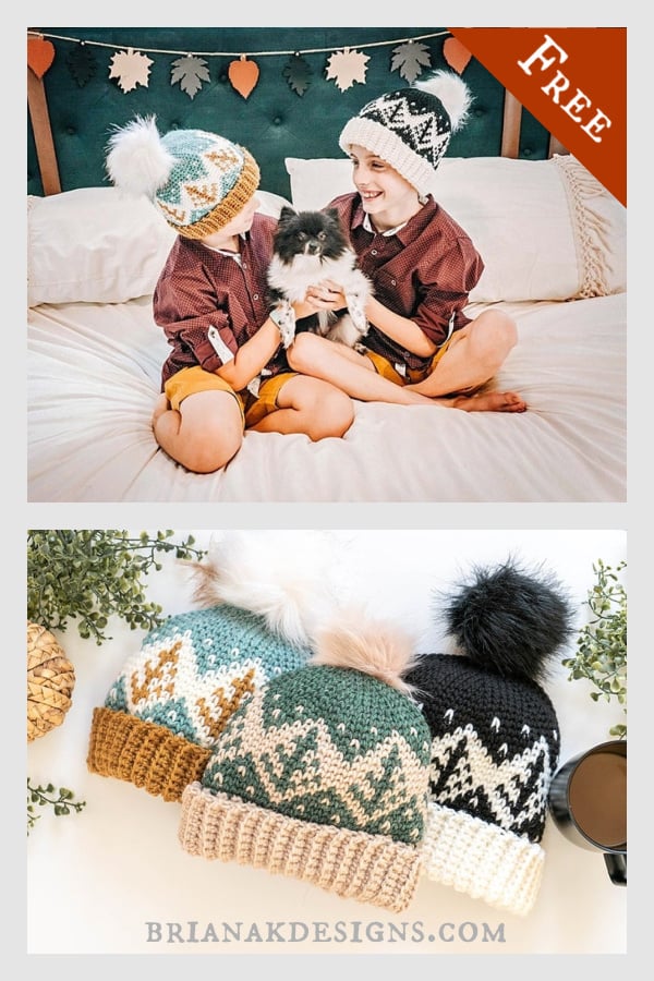 Fair Isle Colorwork Hat Free Crochet Pattern 
