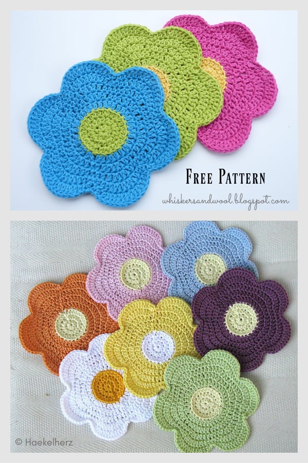 Flower Power Dishcloth Free Crochet Pattern