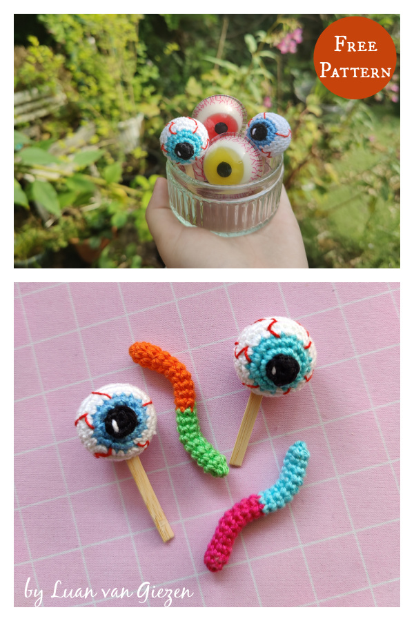Halloween Creepy Eyeballs Free Crochet Pattern