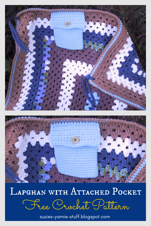 Lapghan with Attached Pocket Free Crochet Pattern