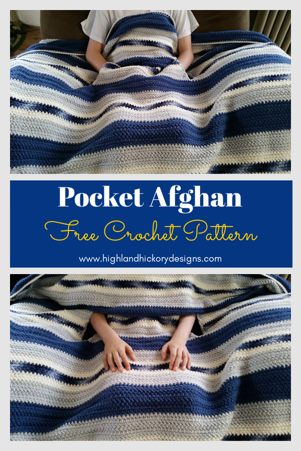 Pocket Afghan Stripes Blanket Free Crochet Pattern