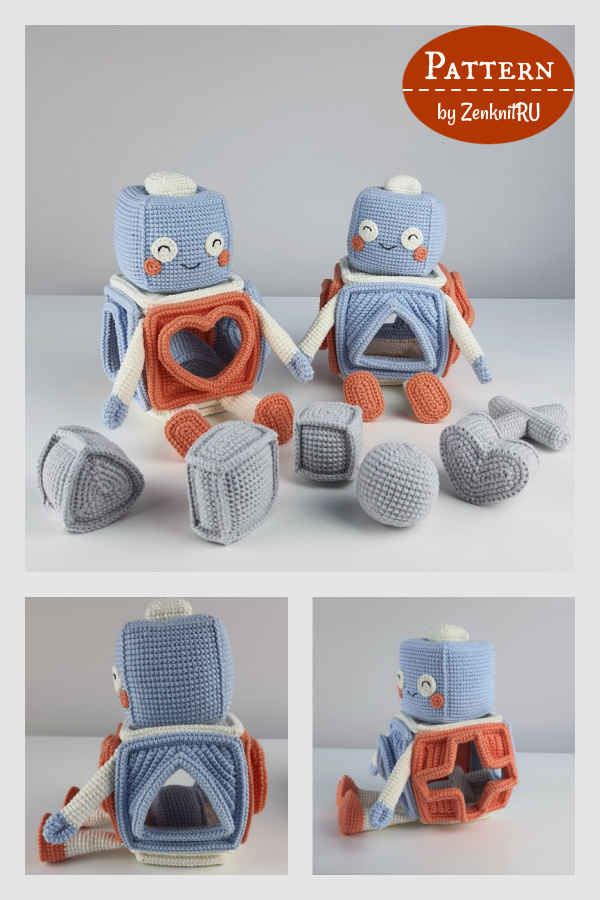 Robot Shape Sorter Baby Educational Toy Crochet Pattern