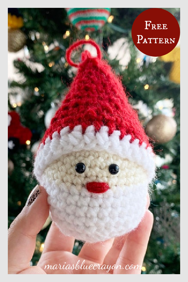 Santa Claus Christmas Ornament Free Crochet Pattern