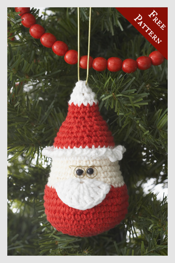 Santa Ornament Free Crochet Pattern