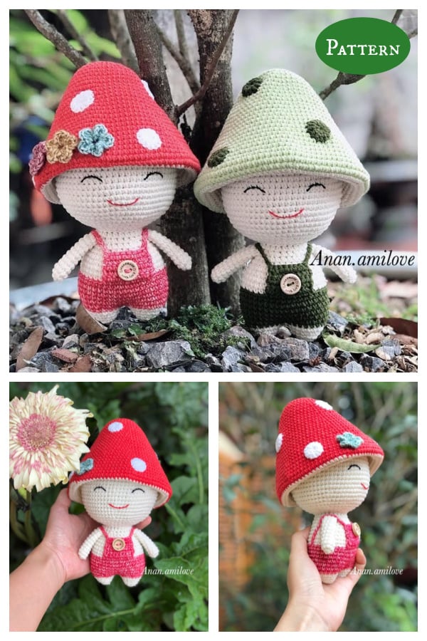 Amigurumi Mushroom Doll Crochet Pattern