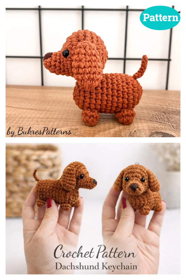 Amigurumi Sausage Dog Keyring Crochet Pattern