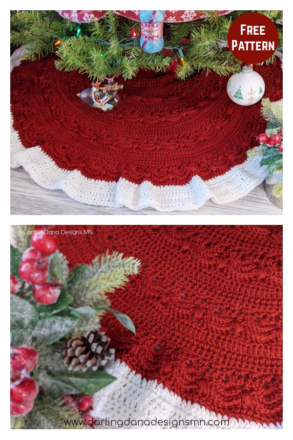 Boughs of Holly Tree Skirt Free Crochet Pattern