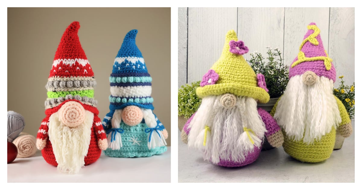 Boy and Girl Christmas Gnomes Free Crochet Pattern