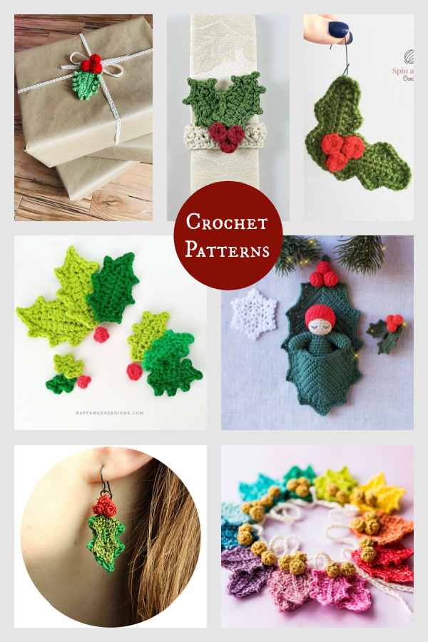 Christmas Holly and Berries Crochet Patterns 