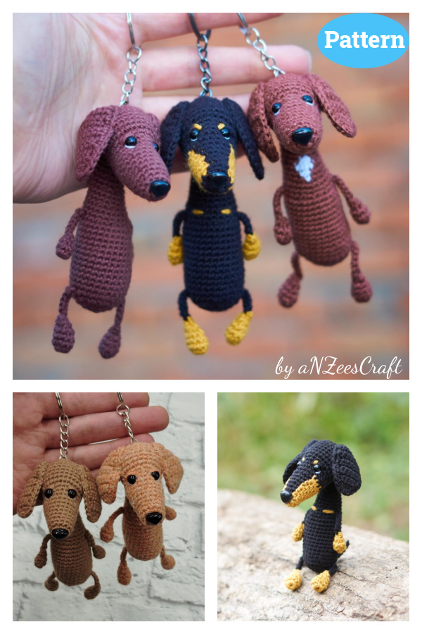 Dachshund Sausage Dog Keychain Crochet Pattern