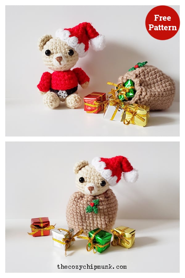 Holiday Helper Teddy Free Crochet Pattern