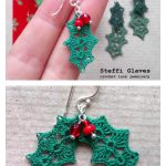 Holiday Holly Earring Crochet Pattern