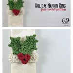 Holiday Holly and Berries Napkin Ring Free Crochet Pattern